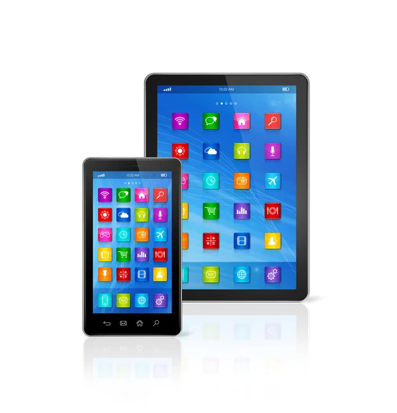 Smartphone y Tablet Digital Ordenador — Foto de Stock