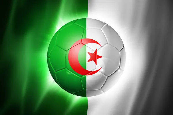 Pallone da calcio con bandiera algerina — Foto Stock