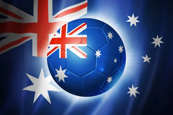 Μπάλα ποδοσφαίρου ποδοσφαίρου με σημαία Αυστραλίας — Φωτογραφία Αρχείου