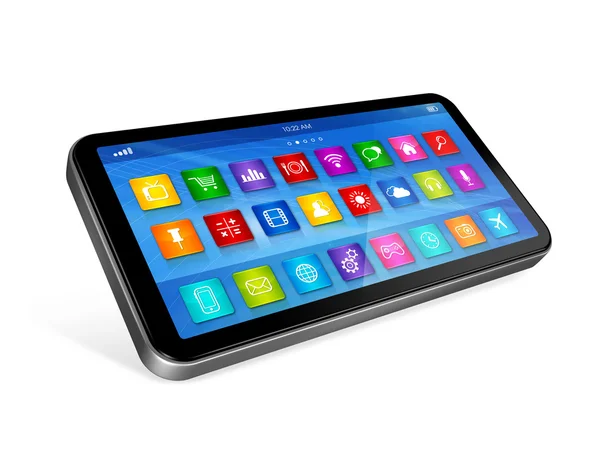 Smartphone Touchscreen HD - interface de ícones de aplicativos — Fotografia de Stock