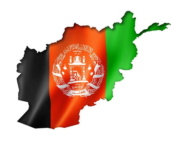 Afghaanse vlag kaart — Stockfoto