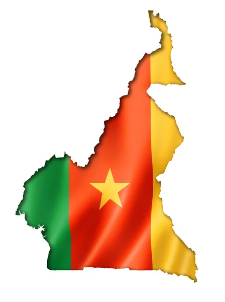 Kamerun Flagge Karte — Stockfoto