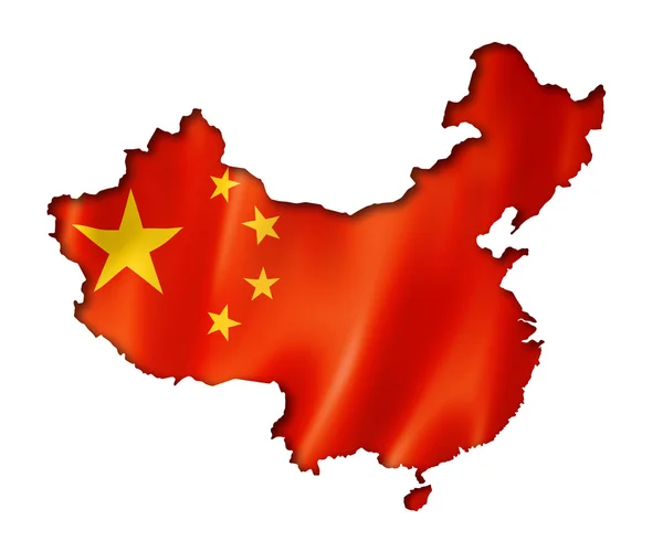 Kinesiska flaggan karta — Stockfoto