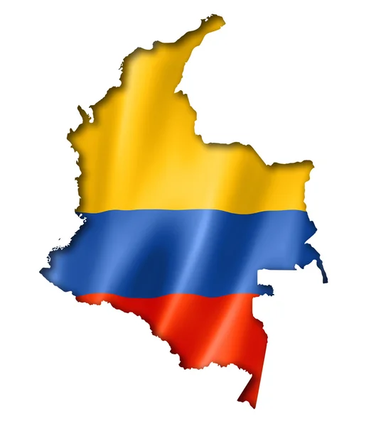 Kolumbijská vlajka mapa — Stock fotografie