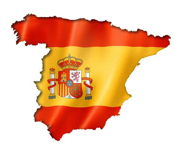 İspanyol bayrağı Haritası — Stok fotoğraf