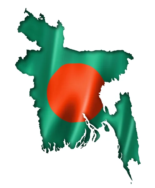 Bangladesh Flagge Karte — Stockfoto