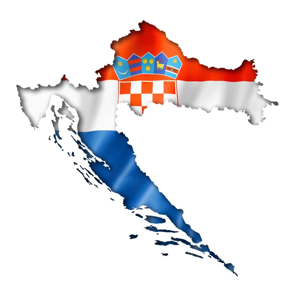 Kroatiens flagga karta — Stockfoto