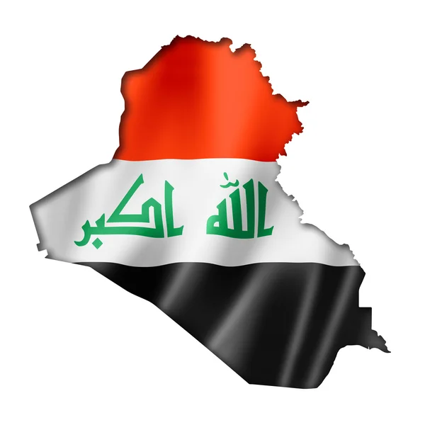 Σημαία του Ιράκ χάρτη — Φωτογραφία Αρχείου