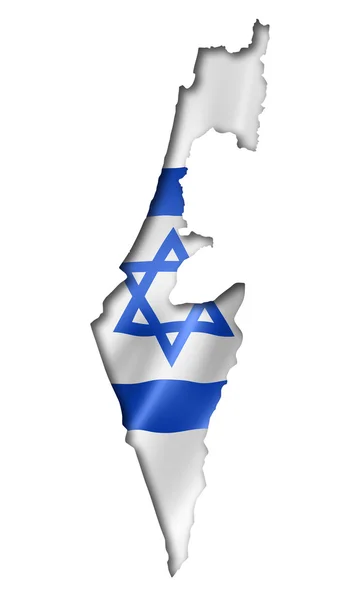 Israeli flag map — Stock Photo, Image