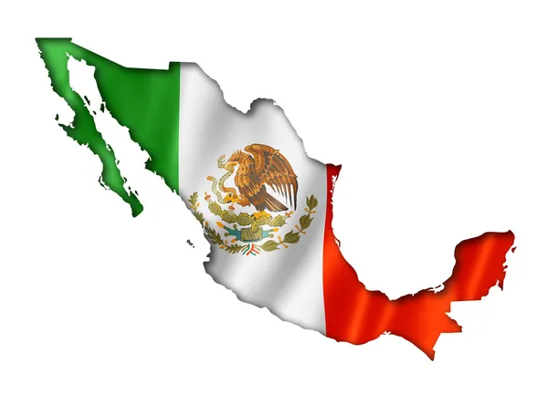 Mexican flag map — Stock Photo, Image