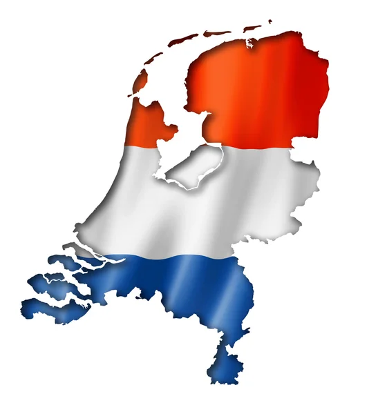 Mapa de bandera de Holanda —  Fotos de Stock