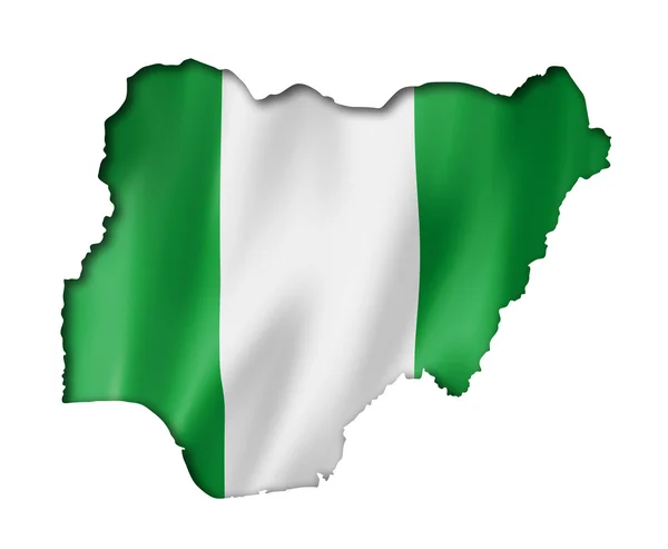 Mappa bandiera nigeriana — Foto Stock