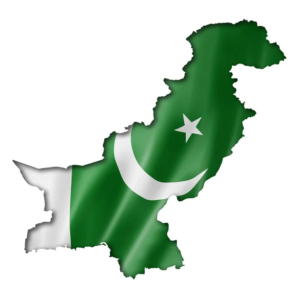 パキスタンの旗地図 — ストック写真
