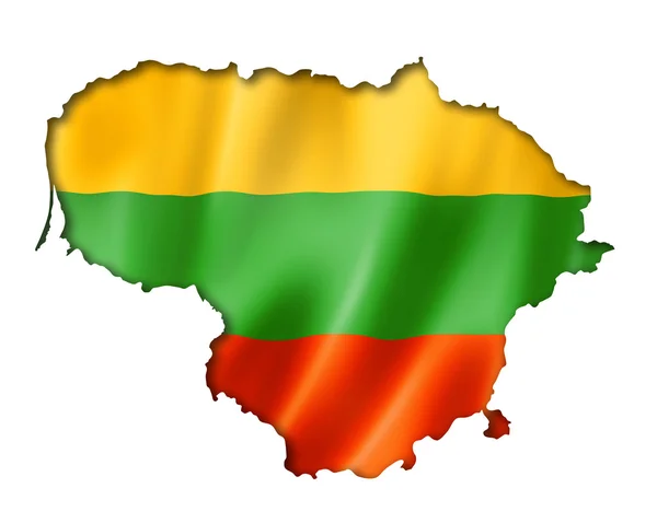 Mapa de bandera lituana —  Fotos de Stock