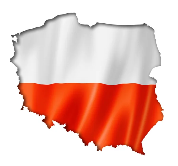 Polish flag map — Stock Photo, Image