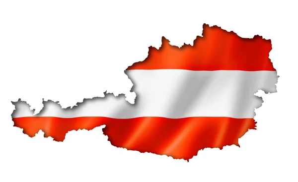 Austrian flag map — Stock Photo, Image
