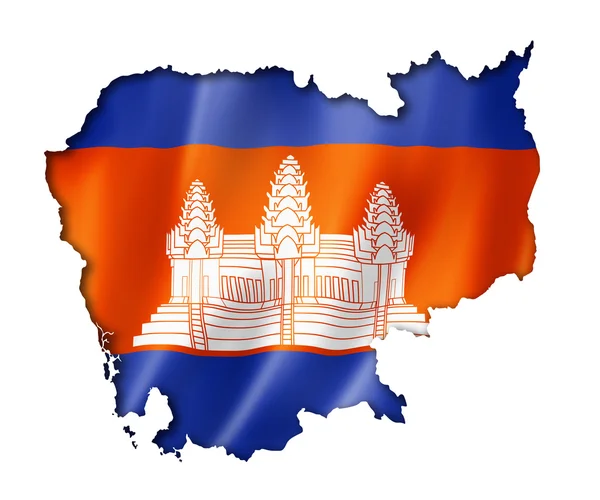 Mapa da bandeira do Camboja — Fotografia de Stock