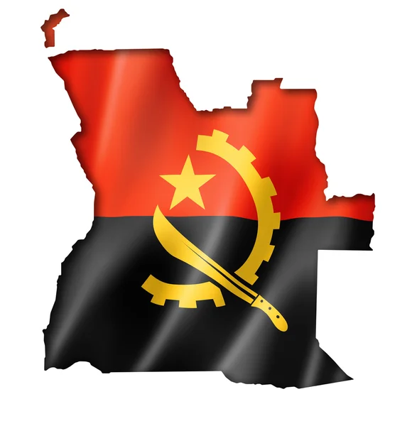 Angolese vlag kaart — Stockfoto