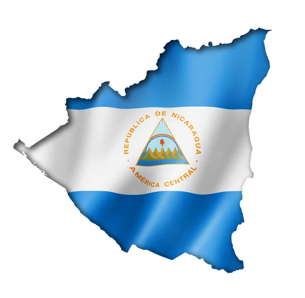 니카라과 국기 지도 — 스톡 사진