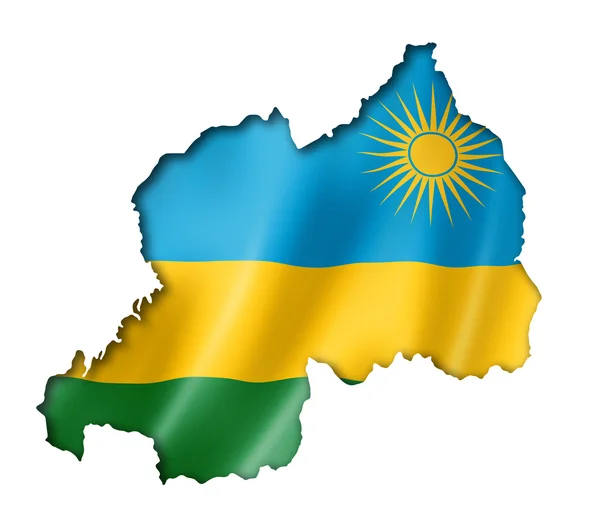 Rwanda vlag kaart — Stockfoto