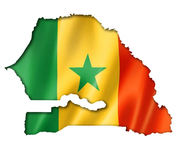 Senegalese flag map — Stock Photo, Image