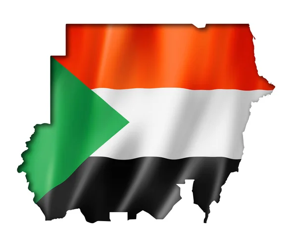 Mapa de bandera de Sudán —  Fotos de Stock
