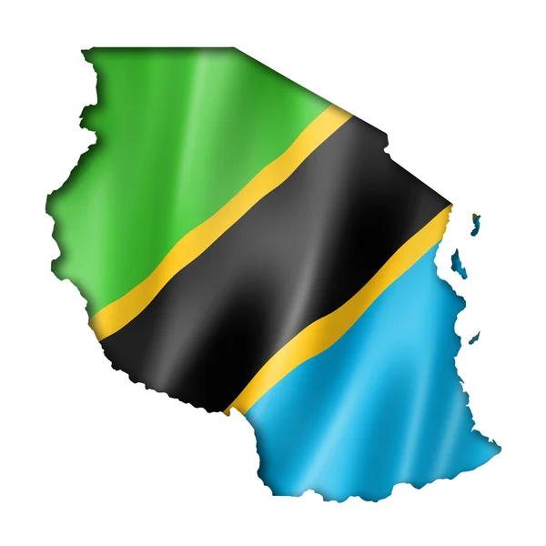 Tanzania flag map — Stock Photo, Image