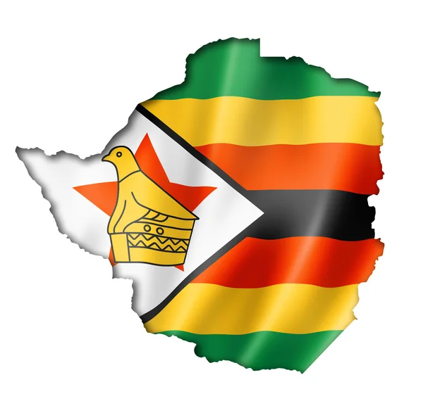 津巴布韦国旗地图 — 图库照片