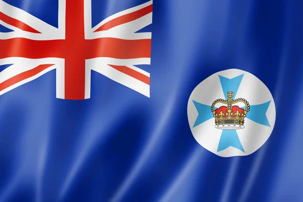 Флаг Квинсленда Австралия Размахивает Баннерами Иллюстрация — стоковое фото