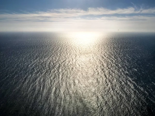 Vista Aérea Oceano Pôr Sol Mar Céu Fundo Papel Parede — Fotografia de Stock