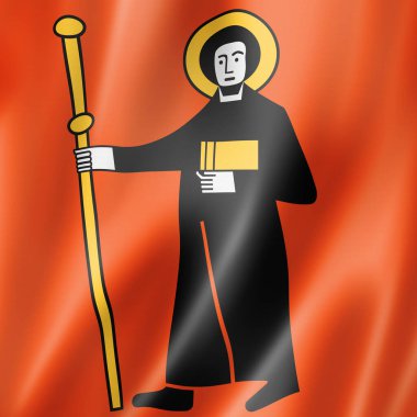 Glarus kantonu - Devlet - bayrak, İsviçre bayrak koleksiyonu. 3B illüstrasyon