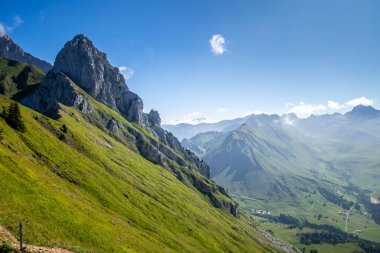 Grand-Bornand 'daki dağ manzarası, Haute-savoie, Fransa