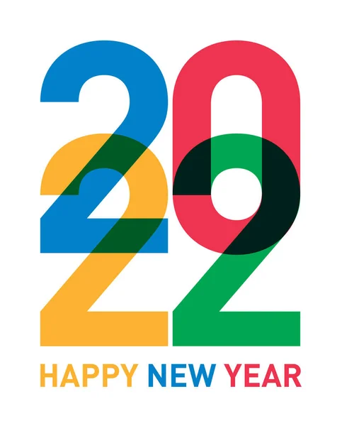 Happy New Year 2022 Card World Different Languages Colors — Stock Photo, Image