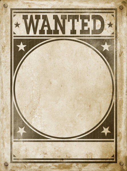Wanted poster isolated on grunge background