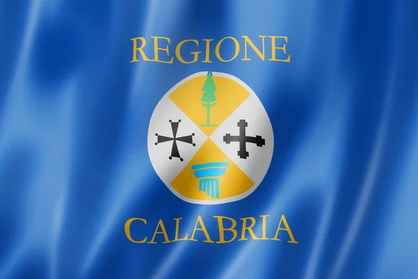 Calabria Region Flag Italy Waving Banner Collection Illustration — Stock Photo, Image