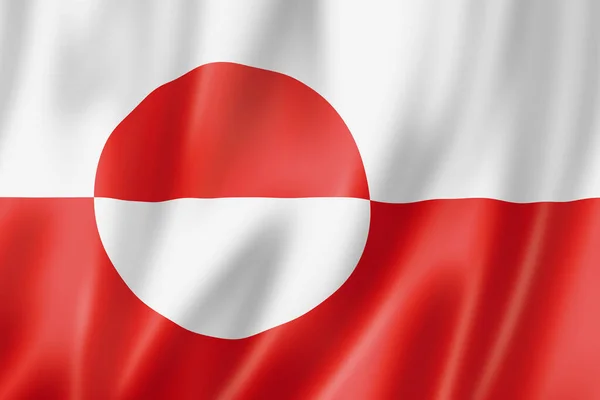 Grönländische Flagge Dänemark Schwenkt Banner Illustration — Stockfoto