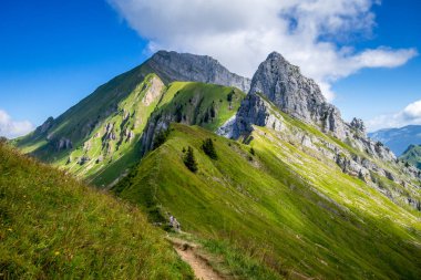 Grand-Bornand 'daki dağ manzarası, Haute-savoie, Fransa