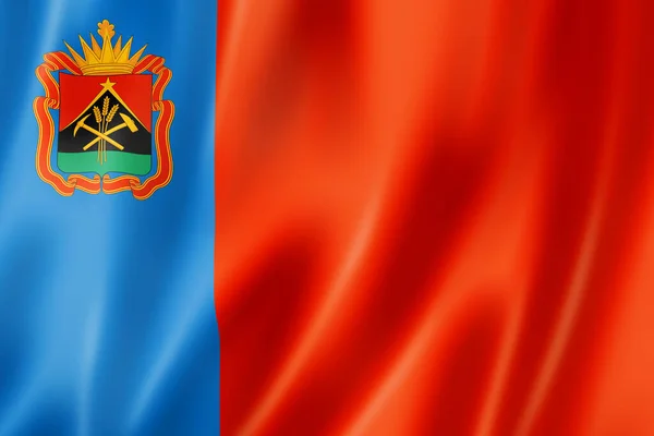 Staat Kemerowo Oblast Flagge Russland Schwenkt Fahnen Illustration — Stockfoto