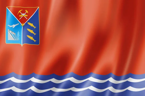 Stato Magadano Oblast Bandiera Russia Sventola Bandiera Raccolta Illustrazione — Foto Stock