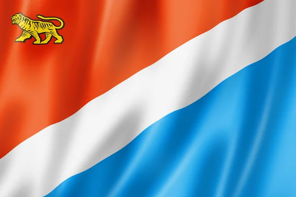 Primorsky State Krai Flaga Rosja Wymachująca Kolekcją Chorągwi Ilustracja — Zdjęcie stockowe