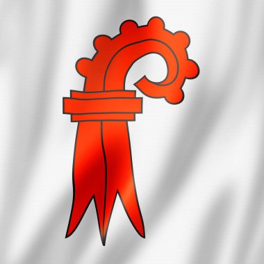 Basel Landschaft kantonu - Devlet - bayrak, İsviçre bayrak koleksiyonu. 3B illüstrasyon