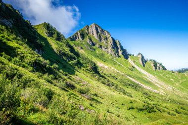 Grand-Bornand 'daki dağ manzarası, Haute-savoie, Fransa
