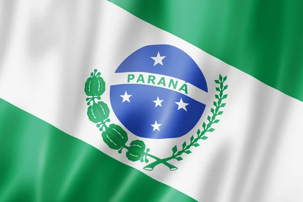 Bandera Del Estado Paraná Brasil Ondeando Colección Pancartas Ilustración — Foto de Stock