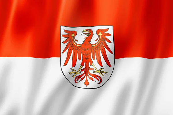 Bandiera Stato Brandeburgo Germania Sventola Raccolta Striscioni Illustrazione — Foto Stock