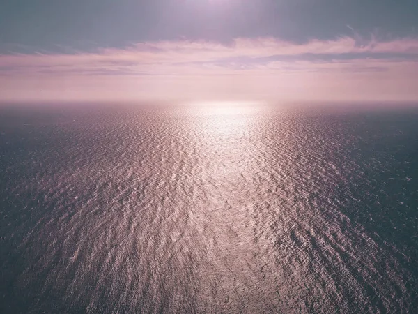 Vista Aérea Del Océano Atardecer Fondo Pantalla Mar Cielo —  Fotos de Stock