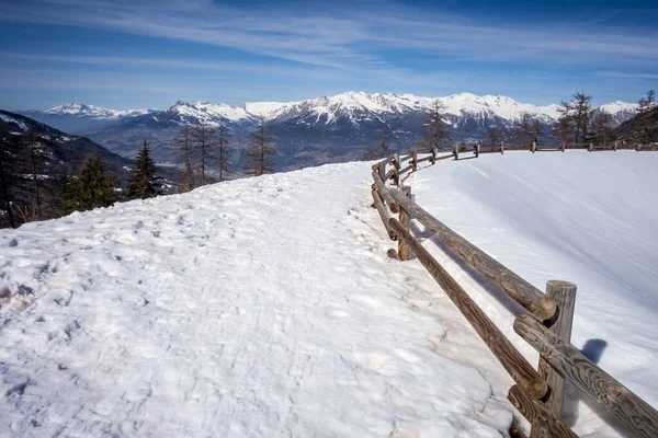 Mountain Landscape Snow Winter Frozen Lake — Stock Photo, Image