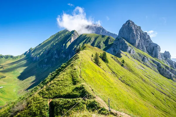 Horská Krajina Grand Bornand Haute Savoie Francie — Stock fotografie