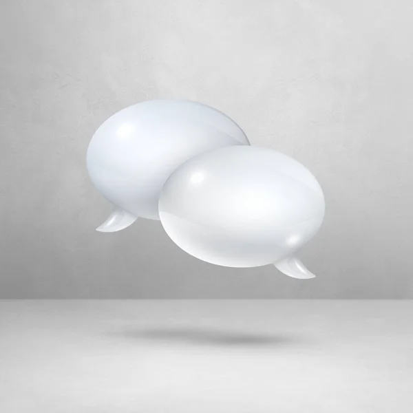 Белые Пузыри Речи Изолированы Светло Сером Квадратном Фоне — стоковое фото