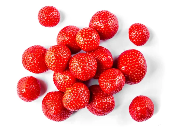 Fresas Aisladas Sobre Fondo Blanco Estudio Rodaje —  Fotos de Stock