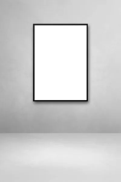 Marco Negro Colgado Una Pared Gris Claro Plantilla Maqueta Blanco — Foto de Stock